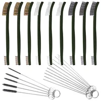 9-piece brass, steel, and nylon wire brush set for connector corrosion removal