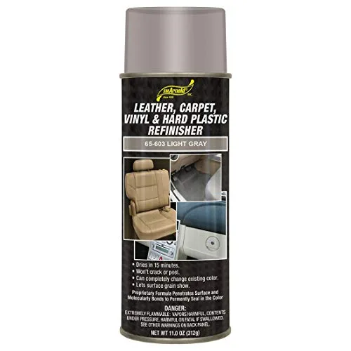 SM Arnold Refinishing Spray Paint, light gray, 11 oz can for leather, carpet, vinyl, and plastic