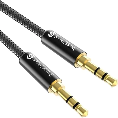 Syncwire nylon braided 3.5mm auxiliary cable with gold-plated connectors