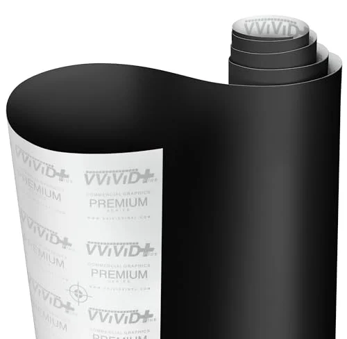 VViViD Black Matte Car Wrap Vinyl Roll with air release technology