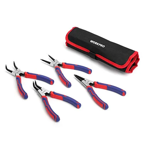 WORKPRO 4-piece snap ring pliers set used to test a torque converter hub