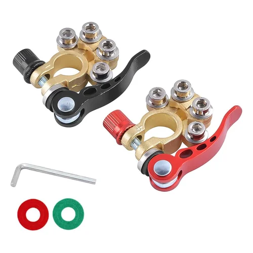 Moly Magnolia 2PCS Car 4-Way Quick-Release Car Battery Terminal Connectors | positive and negative identification, quick