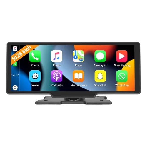 Wireless Apple Carplay & Android Auto 10.26 Inch HD Touch Screen Portable Car Stereo with Bluetooth Car Radio Receiv