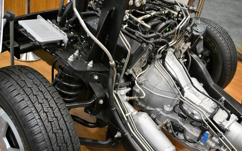 car engine bay wiring and components during a routine maintenance inspection car engine bay wiring and components during a routine maintenance inspection