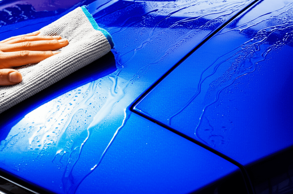 Generate a high-quality, relevant image prompt for an article about: How To Wash A Wrapped Car: Esse