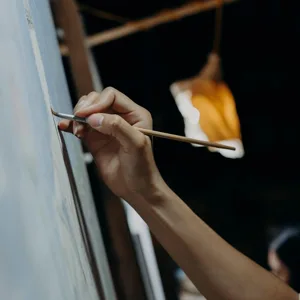 Painter's tape for holding mirror during cure