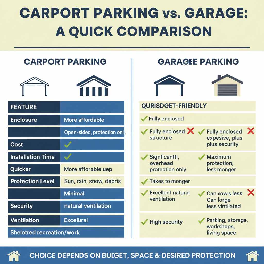 Carport Parking vs. Garage Parking
