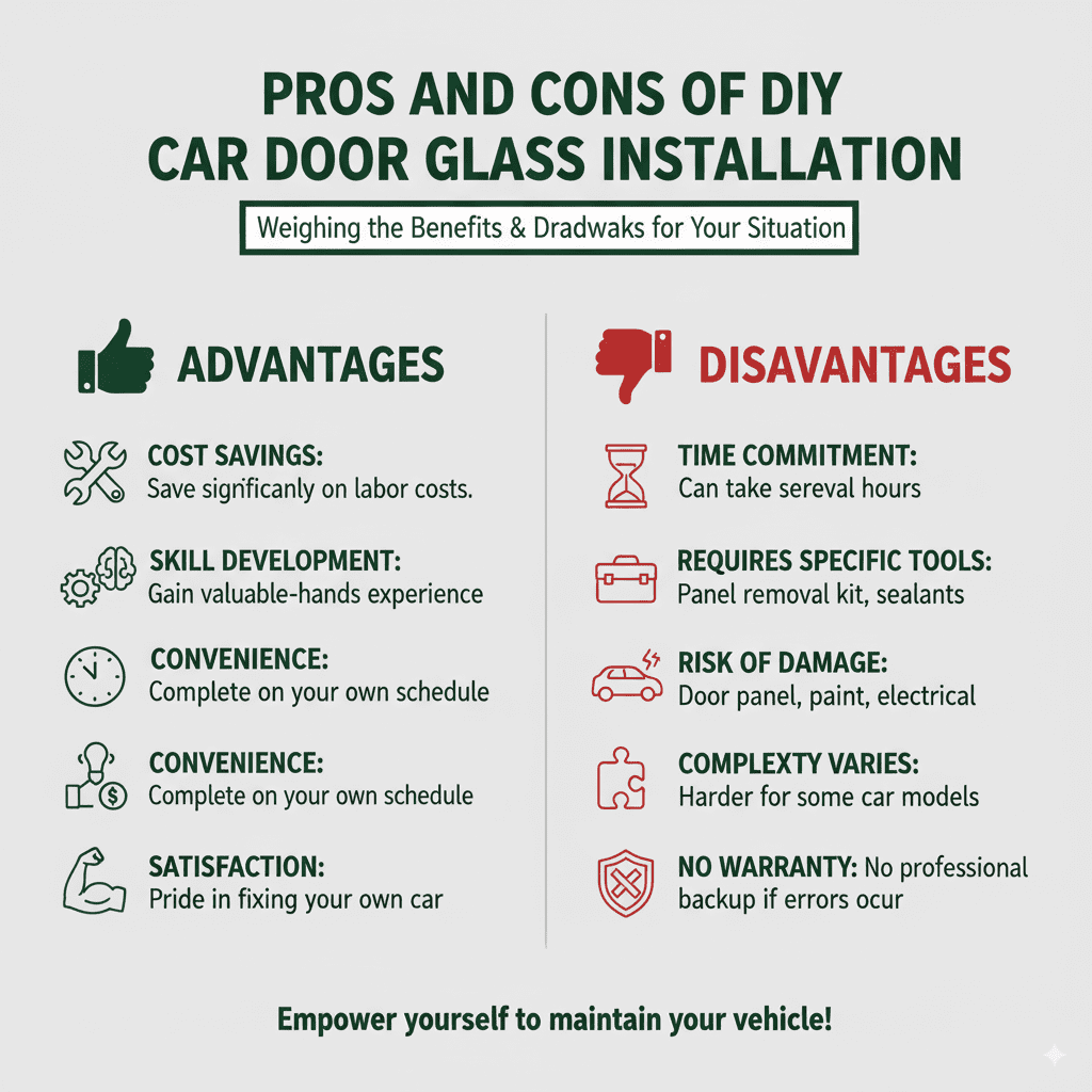 Pros and Cons of DIY Car Door Glass Installation