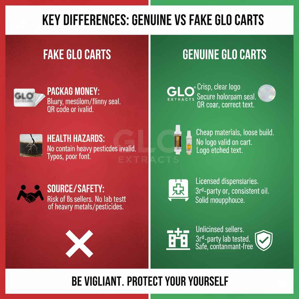 Key Differences: Genuine vs. Fake Glo Carts