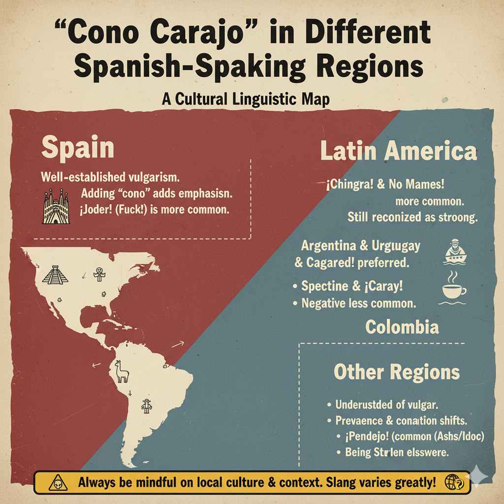 "Cono Carajo" in Different Spanish-Speaking Regions
