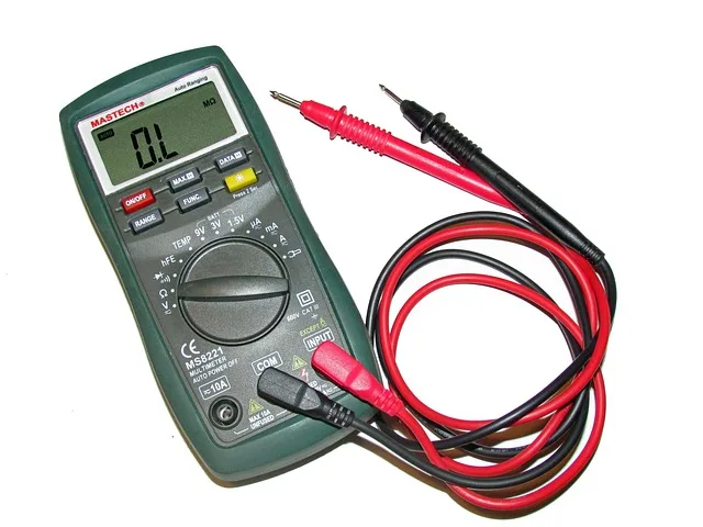 Automotive multimeter used to test for an electrical short in a car