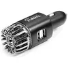 Car Air Purifier Ionizer - 12V Plug-in Ionic Anti-Microbial Car Deodorizer with Dual USB Charger - S