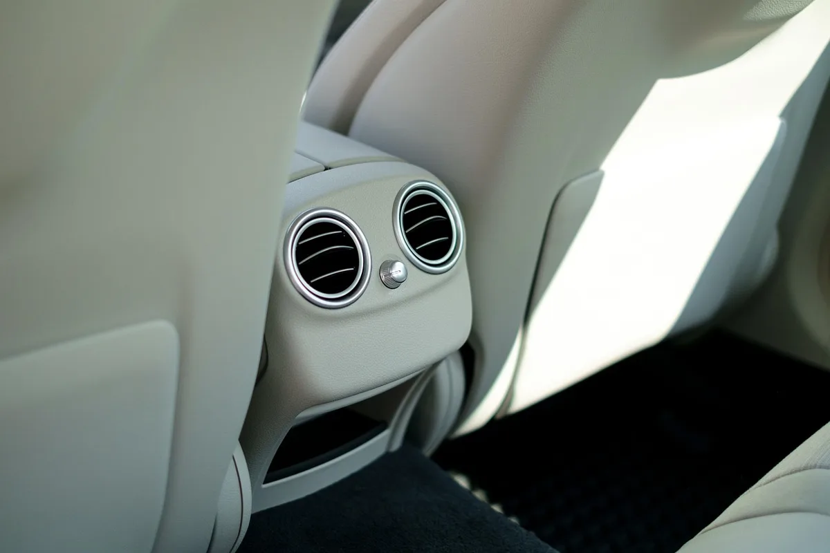 Car climate control vents on the dashboard