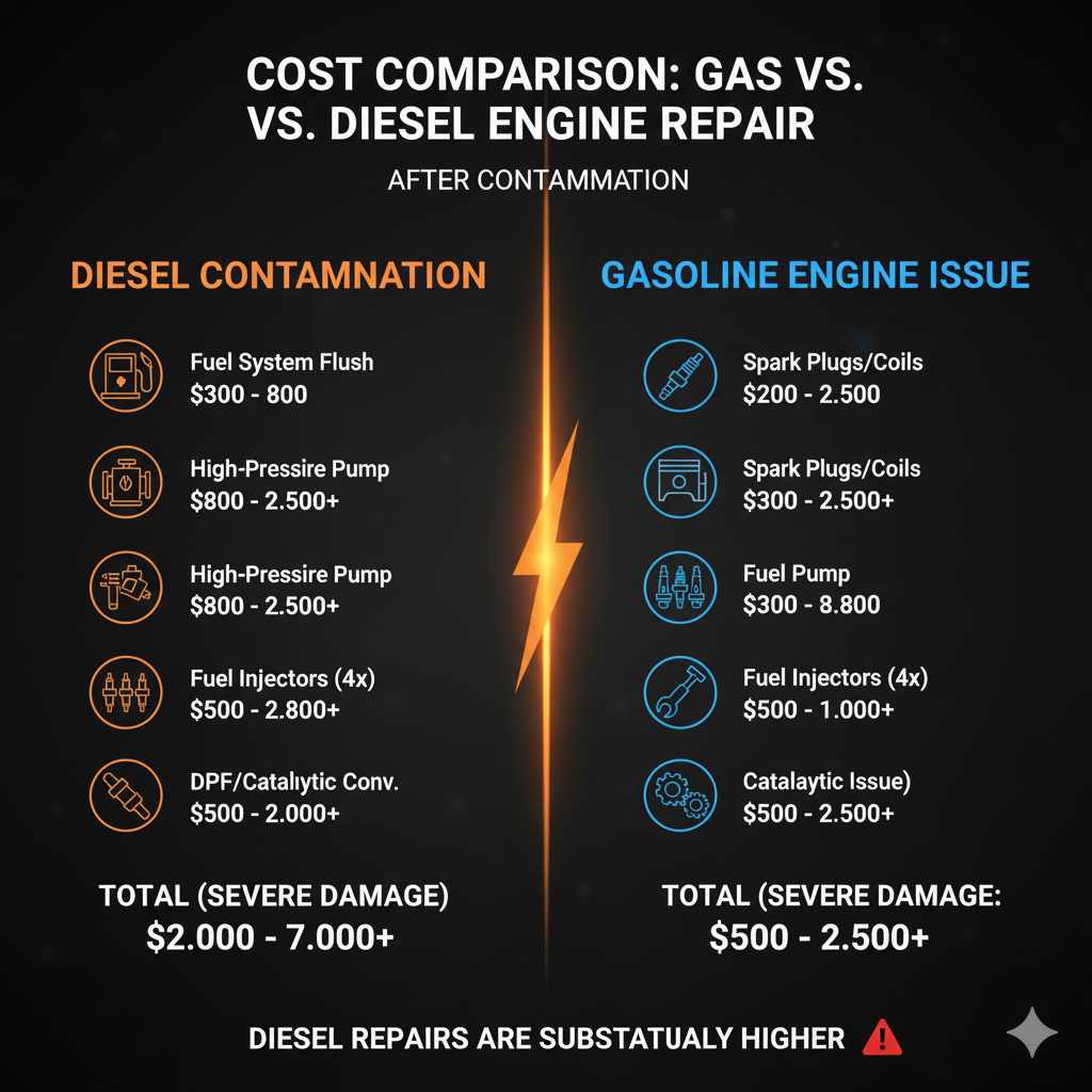 Gas vs. Diesel Engine Repair After Contamination