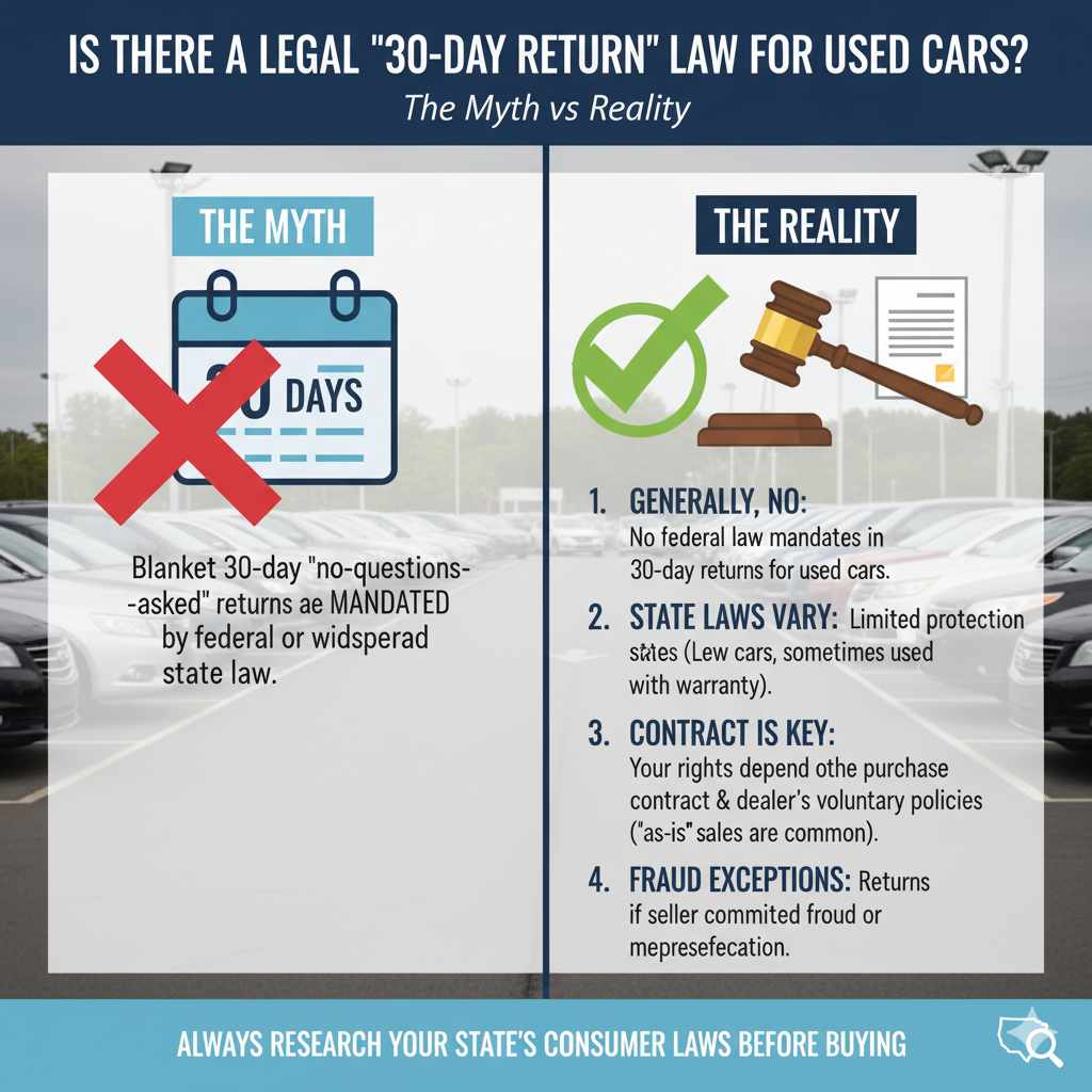 Is There a Legal "30-Day Return" Law for Used Cars?