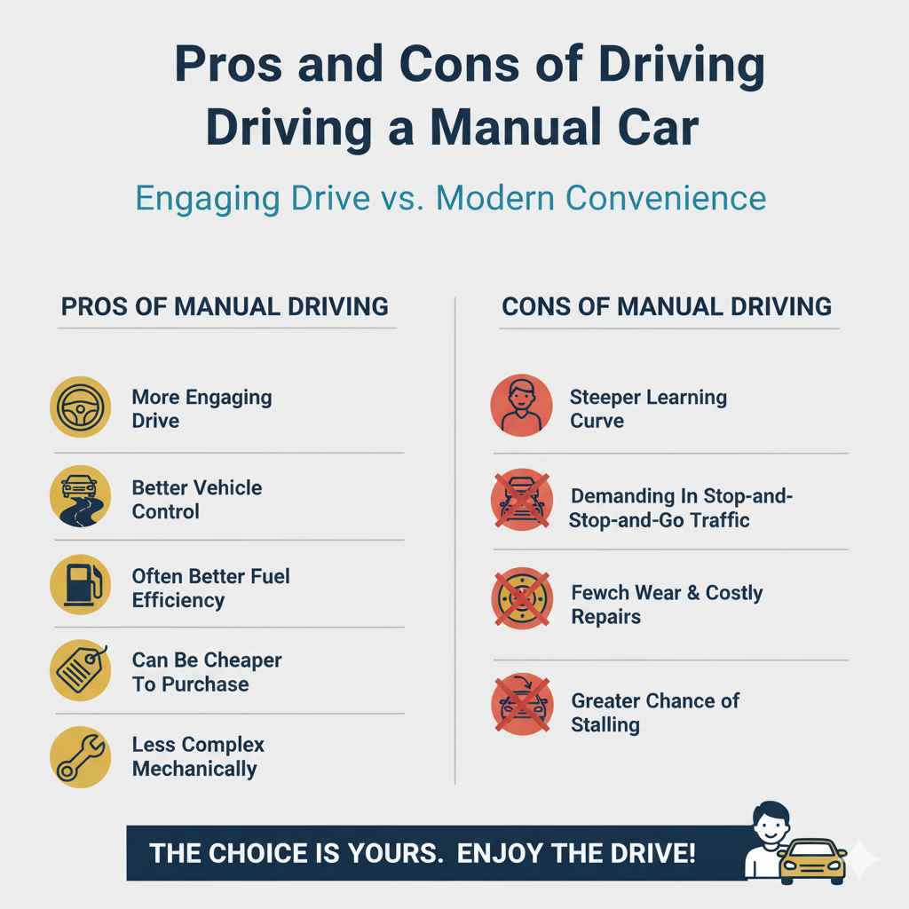 Pros and Cons of Driving a Manual Car