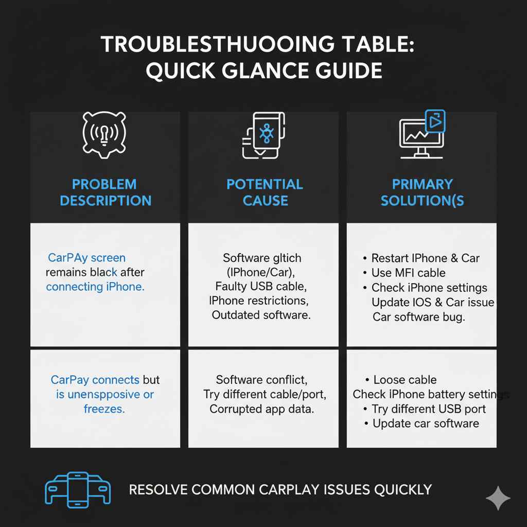 Troubleshooting Table