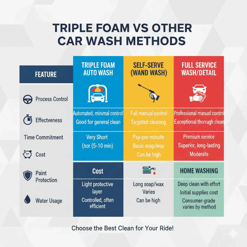 Triple Foam vs. Other Car Wash Methods