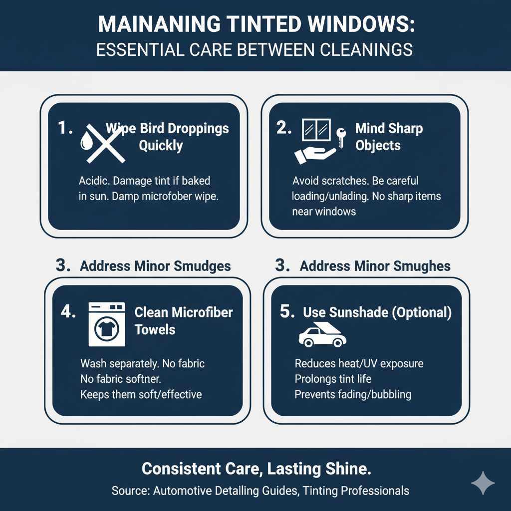 Maintaining Your Tinted Windows Between Cleanings