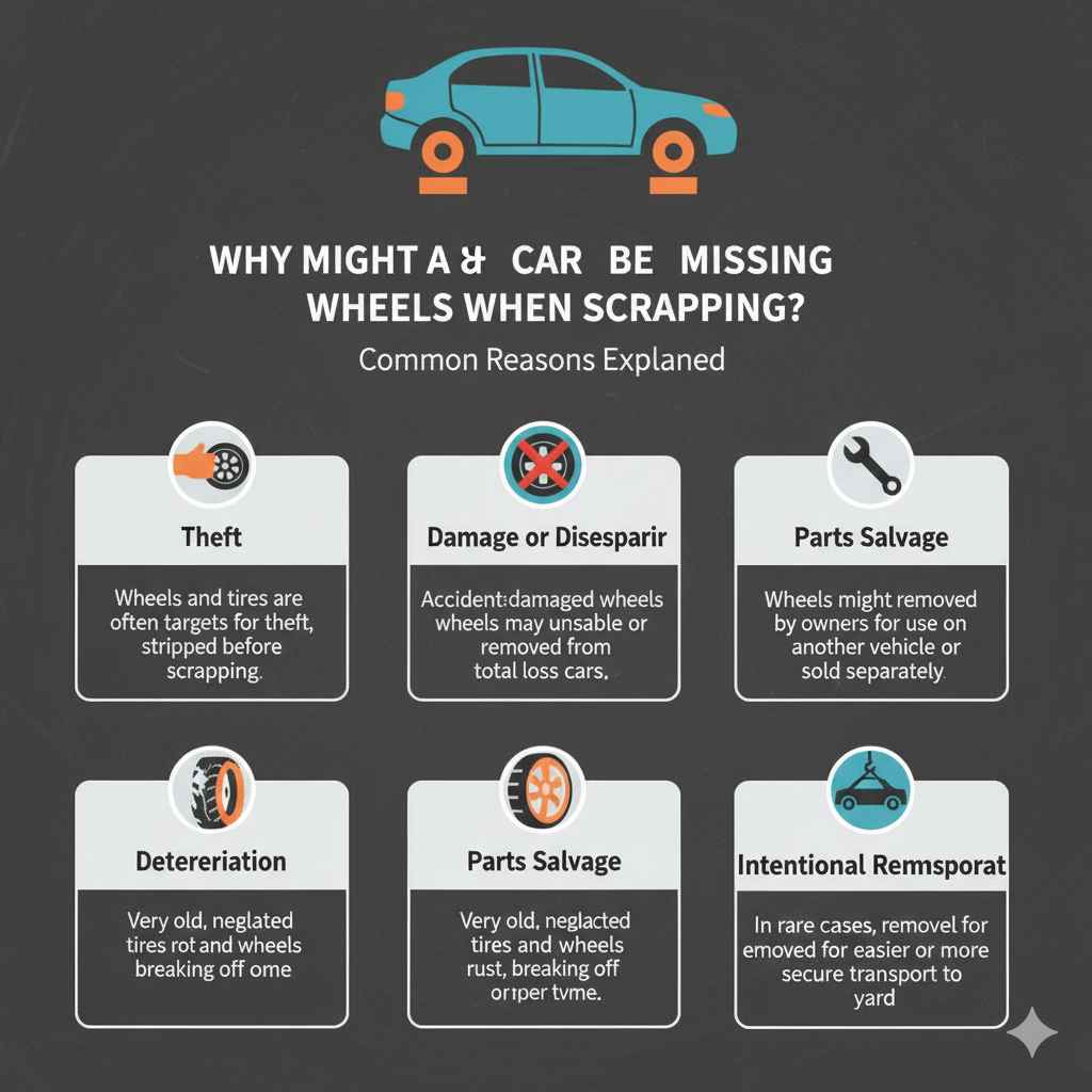 Why Might a Car Be Missing Wheels When Scrapping