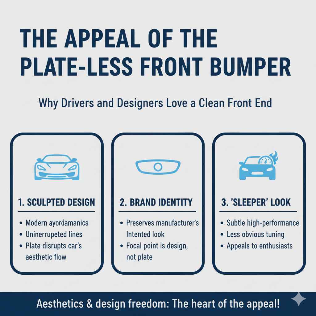 The Appeal of the Plate-less Front Bumper