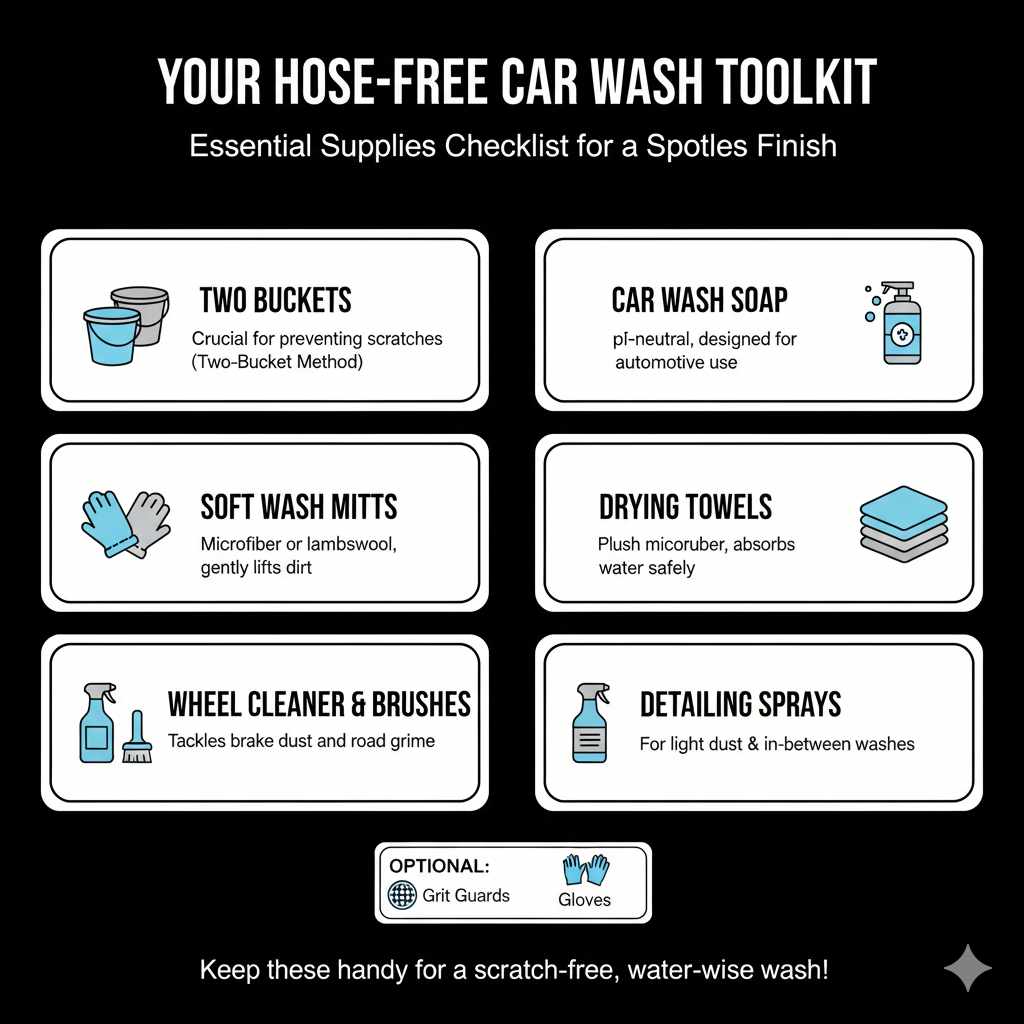 Your Hose-Free Car Wash Toolkit