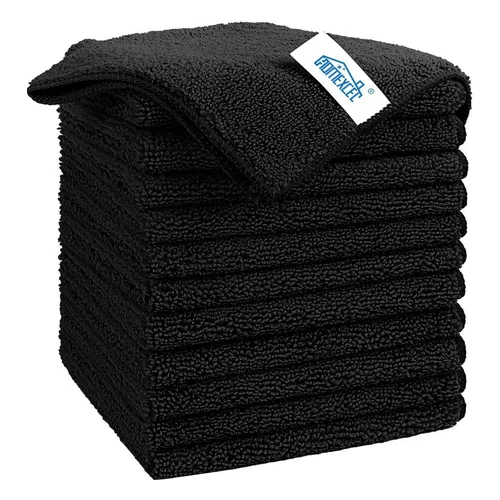 Amazon.com: HOMEXCEL Black Microfiber Cleaning Cloth, Microfiber Towels for Car, 12 PK | Lint Free Cleaning Rags for Hou