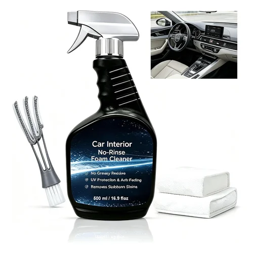 Car Interior Cleaner, Auto Interior Detailer Spray, Deep Cleaning Stain Remover for Car Seats Carpets Dashboards Door Pa