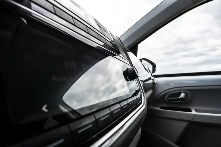 Car dashboard with the head unit screen and controls