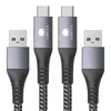 CONMDEX 3ft USB-A to USB-C cable 2-pack for Android Auto and CarPlay