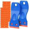 Plastic razor blade scraper tool with orange replacement blades