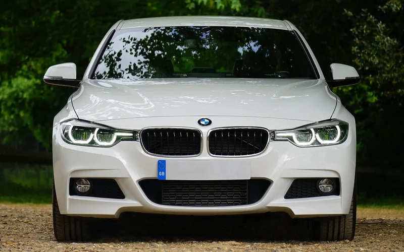 BMW front bumper with a European front license plate mounted below the grille BMW front bumper with a European front license plate mounted below the grille