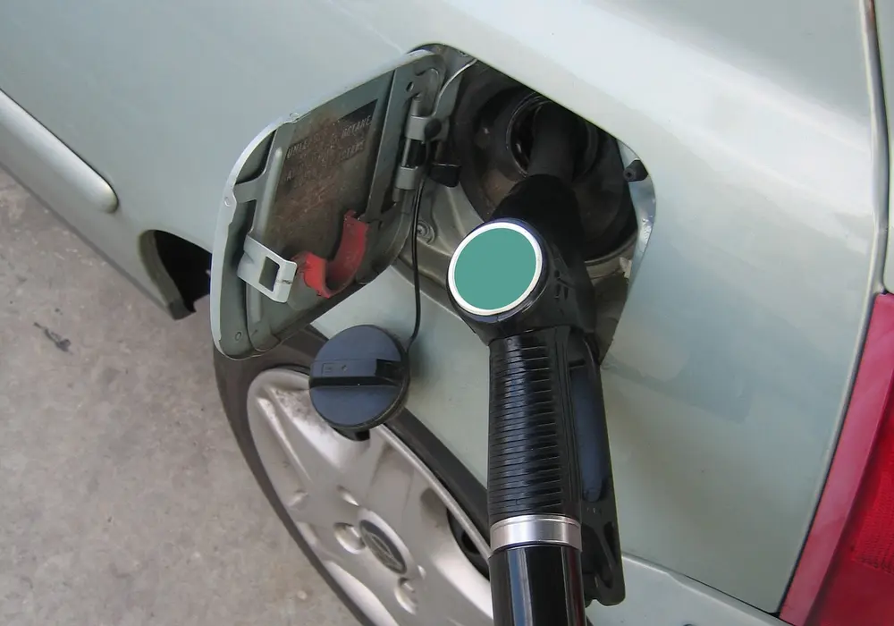 Fuel nozzle in a car filler neck