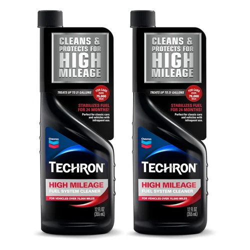 Chevron Techron High Mileage Fuel System Cleaner, 12 oz, Pack of 2