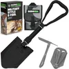 RHINO USA Folding Survival Shovel w/Pick - Heavy Duty Carbon Steel Military Style Entrenching Tool f