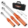VEVOR 1/4 3/8 1/2 Inch Drive Torque Wrench, 3Pcs Click Torque Wrench Set 20-240IN-LB, 5-45FT-LB, 10-