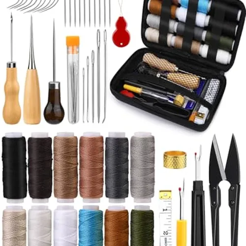 BAGERLA heavy duty upholstery needle and thread kit for sewing car seat tears