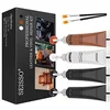 SEISSO leather and vinyl repair kit with black, white and brown tubes and two brushes