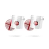 Two white detailing buckets, each with a red grit guard insert