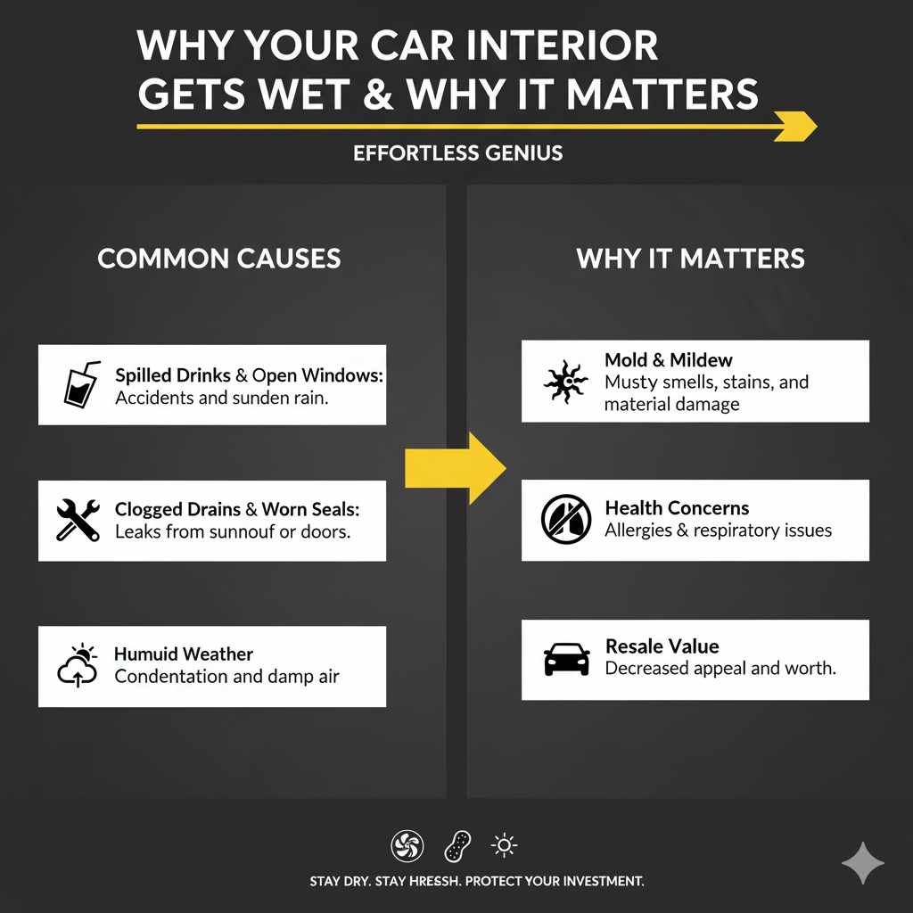 Why Your Car Interior Gets Wet & Why It Matters