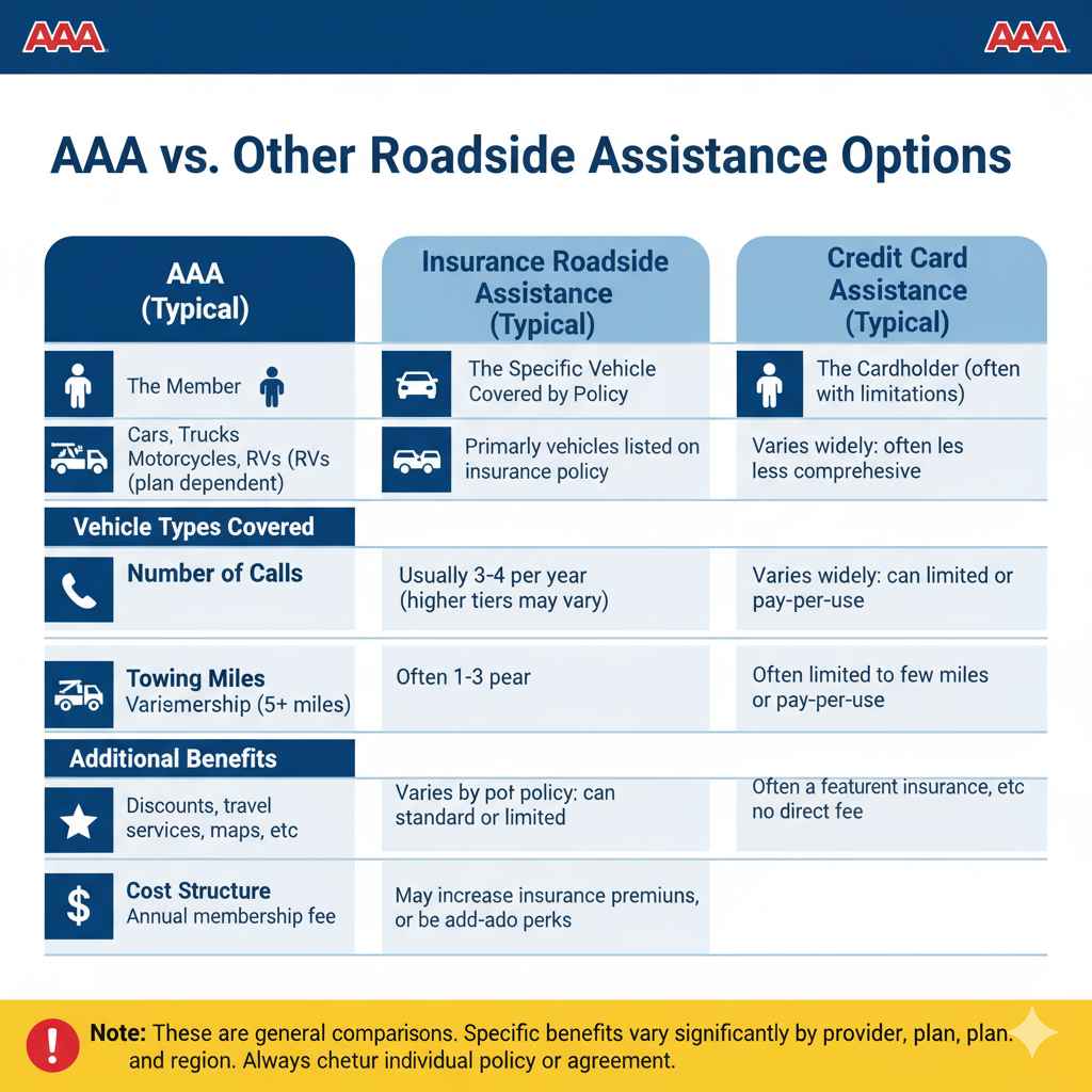 AAA vs. Other Roadside Assistance Options