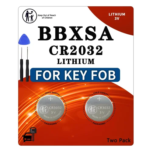 BBXSA Key Fob Replacement Batteries CR2032, Universal Fit (Pack of 2) | Compatible with Car Key Fobs for Nissan, Toyota,