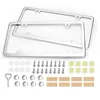 Ohuhu stainless steel license plate frames, 2 pack, with screws and caps