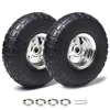 Pneumatic replacement wheel for garden and utility carts