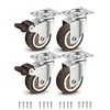 Small swivel caster wheel set for light duty storage carts