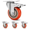 Industrial heavy duty locking swivel caster wheel set of four