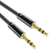 Syncwire 6.5 ft black nylon braided 3.5mm aux cable with gold-plated connectors
