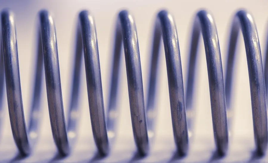 Close-up of a steel coil spring