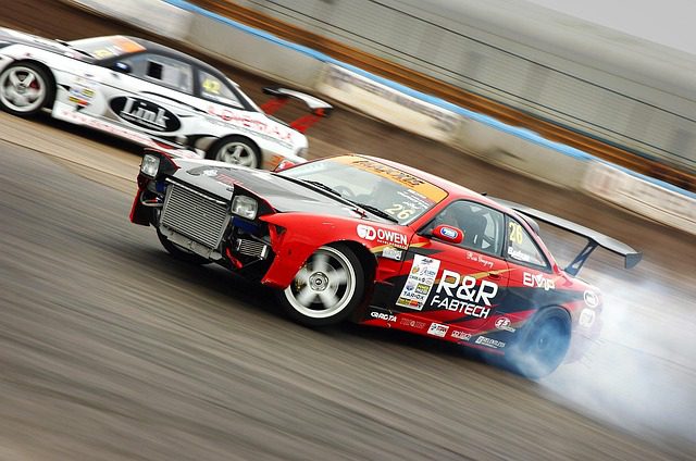 High-performance sports car in motion showing speed and handling