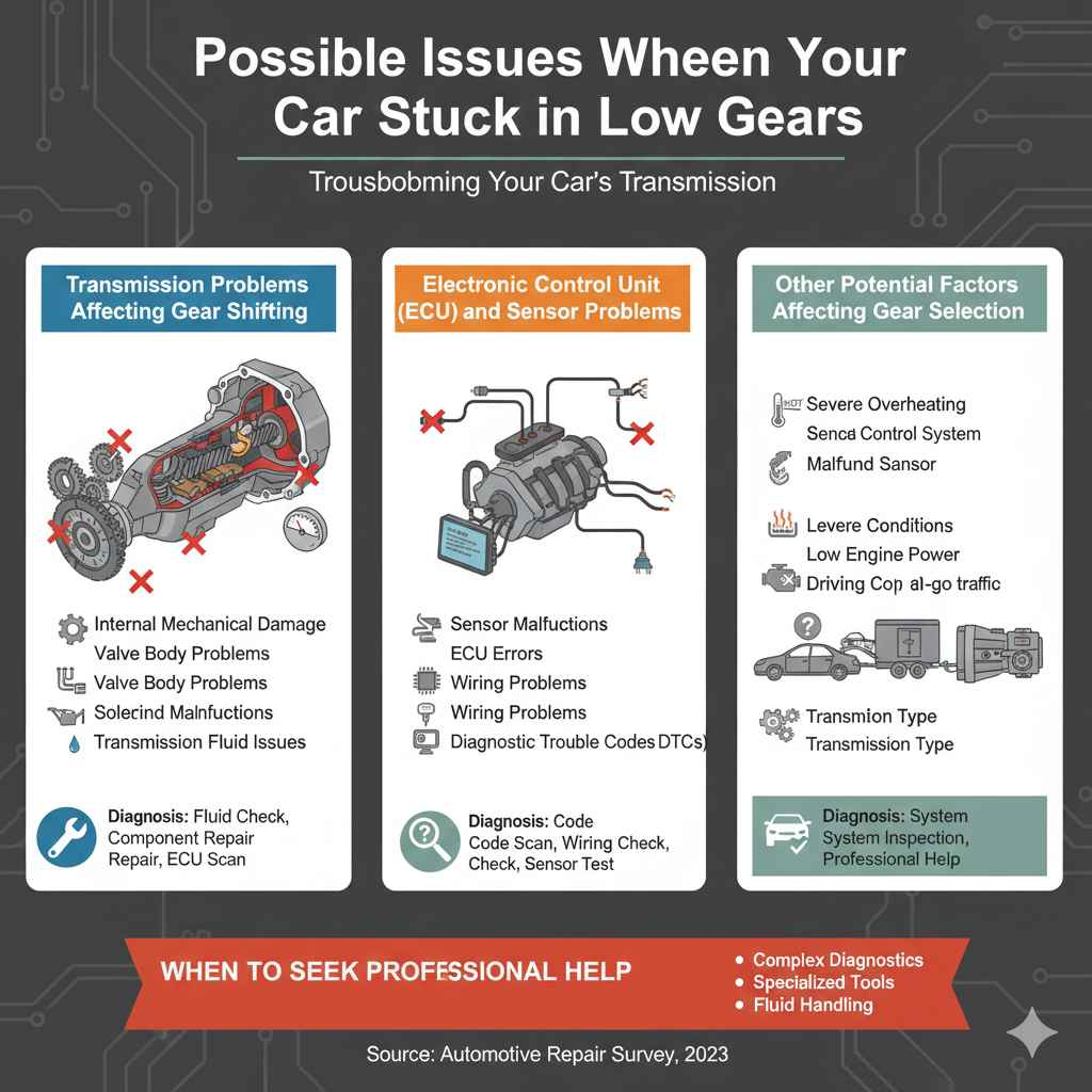 Possible Issues When Your Car Is Stuck in Low Gears